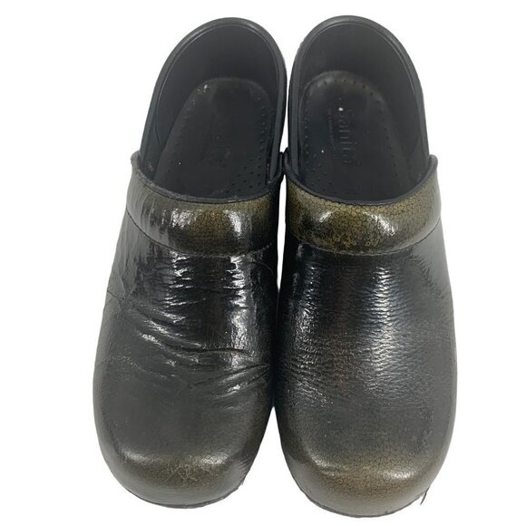 Sanita Deep Green Patent Leather Clogs Size 38 - Picture 1 of 11